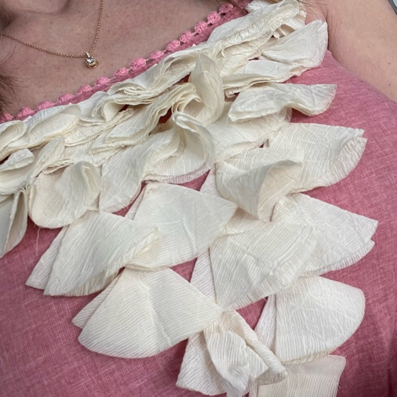 Ciel Pink Dress with leather straps and cream details - Picture 3 of 9